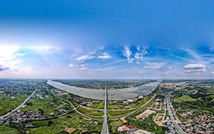 Chiêm ngưỡng cây cầu vượt sông dài nhất Việt Nam từ trên cao