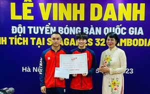 Đội tuyển bóng bàn Việt Nam được thưởng gần 500 triệu đồng