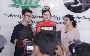 Hoa hậu Phan Kim Oanh trở lại Myanmar sau 7 tháng đăng quang, được truyền thông săn đón