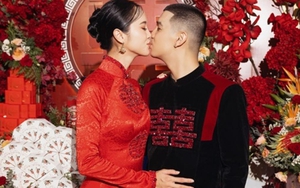 Lễ ăn hỏi đầy sắc đỏ của Cường Seven và Vũ Ngọc Anh: Cô dâu chú rể hạnh phúc trao nhau nụ hôn ngọt ngào
