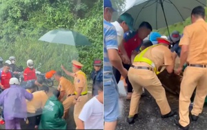 Xúc động clip 3 chiến sỹ CSGT làm nhiệm vụ dưới mưa tầm tã ngay trước vụ sạt lở đèo Bảo Lộc