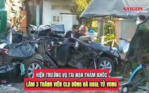Hiện trường vụ tai nạn thảm khốc làm 3 thành viên CLB bóng đá HAGL tử vong