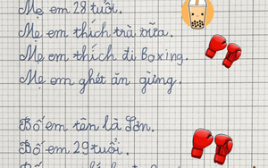 Cậu bé lớp 1 viết văn tả "mẹ tập boxing, bố ăn mì tôm", đọc câu kết dân tình ôm bụng cười