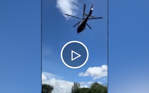 Ảo giác trực thăng đang bay với cánh quạt đứng yên