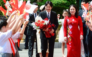 Cận cảnh Phó Chủ tịch nước Võ Thị Ánh Xuân đón Hoàng Thái tử Nhật Bản