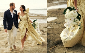 Đám cưới của cặp đôi nên duyên nhờ app hẹn hò: Cô dâu mặc hẳn váy cưới dát vàng