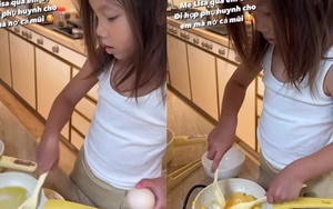 Con gái Hồ Ngọc Hà nấu ăn thuần thục ở tuổi lên 3, mẹ tự hào khoe: "Đi họp phụ huynh mà nở cả mũi"