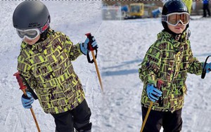 2 con trai của Tâm Tít thể hiện kỹ năng trượt tuyết siêu đỉnh, thần thái được khen "chuẩn thiếu gia nhà giàu"