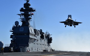 Tàu sân bay trực thăng JS Kaga đáng sợ khi hoàn thành thử nghiệm với F-35B