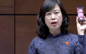 Bộ trưởng Đào Hồng Lan mang thuốc lá điện tử vào nghị trường để minh họa khi trả lời chất vấn