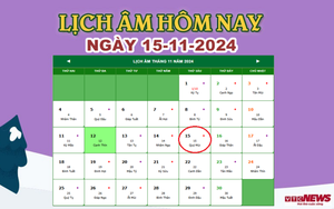 Lịch âm 15/11 - Âm lịch hôm nay 15/11 chính xác nhất - lịch vạn niên 15/11/2024