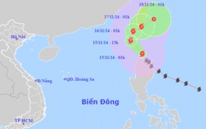 Bão Usagi mạnh cấp 12, giật cấp 15 di chuyển theo hướng Tây Bắc