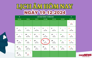 Lịch âm 19/12 - Âm lịch hôm nay 19/12 chính xác nhất - lịch vạn niên 19/12/2024