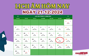 Lịch âm 21/12 - Âm lịch hôm nay 21/12 chính xác nhất - lịch vạn niên 21/12/2024