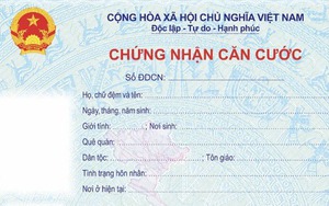Dự kiến mẫu giấy Chứng nhận căn cước