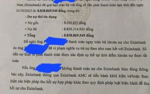 Làm rõ tính pháp lý vụ việc nợ thẻ tín dụng Eximbank gần 9 triệu thành nợ xấu hơn 8,8 tỷ đồng