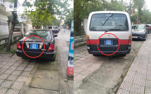 Kỳ lạ hai xe ô tô chung biển số xanh ở Hà Tĩnh