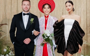 Rộ ảnh Hoàng Thuỳ chụp chung với vợ chồng Minh Tú ở đám cưới, chuyện gì đây?