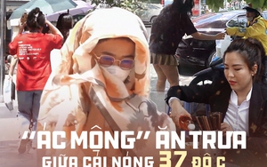 Clip giờ ăn trưa biến thành "cực hình" của dân văn phòng: Trùm kín mít, chỉ dám ăn trong vòng 5-7 phút để vượt qua cái nắng