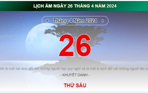 Lịch âm hôm nay - Xem lịch âm ngày 26/4