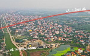 Toàn cảnh khu vực xây cầu gần 10.000 tỷ đồng bắc qua sông Hồng