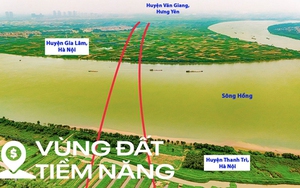 Toàn cảnh khu vực được quy hoạch xây cầu vượt sông Hồng, xung quanh là 3 siêu đô thị trị giá 13 tỷ USD lớn bậc nhất phía Bắc