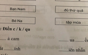Xuất hiện bài tập tiếng Việt khiến phụ huynh "tăng xông" vì nghĩ mãi không ra: ... UA... ỀNH thì điền C hay K, QU mới hợp lý?