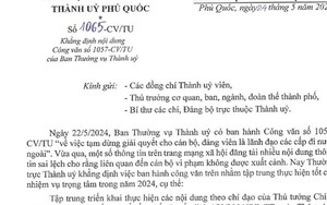 Thành ủy Phú Quốc nói rõ lý do tạm dừng cho cán bộ đi nước ngoài