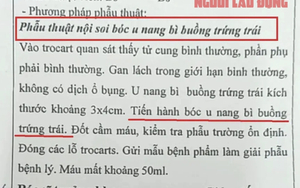 Làm rõ vụ bệnh nhân bị u buồng trứng phải, bác sĩ mổ bên trái