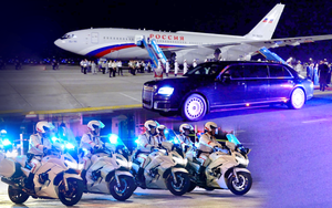 "Hàng rào" an ninh, cảnh sát nhiều lớp bảo vệ đoàn xe chở Tổng thống Nga Putin ở Hà Nội