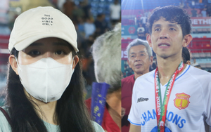 Camera bắt trọn nhan sắc vợ thạc sỹ mới cưới của Hồng Duy, nàng WAG ngượng ngùng khi lần đầu xuất hiện