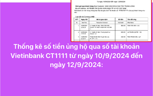 Chi tiết sao kê tiền ủng hộ bão số 3 mà Mặt trận Tổ quốc Việt Nam vừa công bố