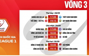 Lịch thi đấu và trực tiếp vòng 3 V-League 2024/2025: HAGL đại chiến Nam Định