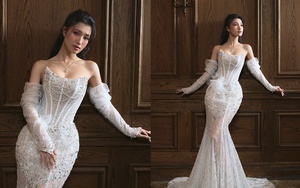 Á hậu Phương Nhi diện váy cưới, khoe nhan sắc nuột nà, đẹp "không tì vết"