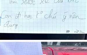 Lời xin lỗi đặc biệt của nam sinh đụng vào ô tô đậu bên đường