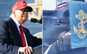 Tàu sân bay lộ 'vết sẹo 8 tháng chưa lành' - Ông Trump phát biểu ngay phía trước: Hải quân Mỹ nói sao?