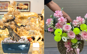 Quà 20/10 độc lạ: Tùng bonsai mạ vàng đắt đỏ, hoa Pickleball lần đầu xuất hiện