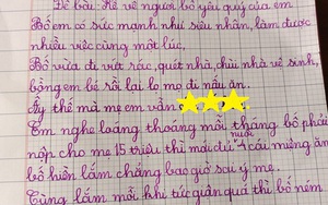 Học sinh tiểu học tả bố "như siêu nhân" nhưng mẹ đọc xong lại ngượng chín mặt, đến đoạn cuối thì ngã ngửa