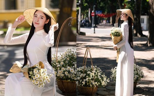 Hoa khôi Thanh lịch Hà Nội 2025 Đinh Hoài An thướt tha trong bộ ảnh đón thu