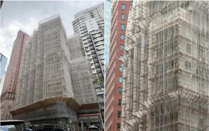 Cận cảnh giàn giáo làm bằng tre bên ngoài tòa chung cư hàng chục tầng: Vì sao đến giờ vẫn được sử dụng?