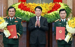 Chủ tịch nước trao quyết định thăng quân hàm Thượng tướng với 2 sĩ quan Quân đội