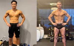 Thủ môn Bùi Tiến Dũng đu trend khoe body của Ronaldo, còn gọi thẳng chính chủ vào xem, được khen 1 chín 1 mười