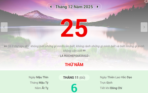 Lịch âm 25/12 - Xem lịch âm ngày 25/12