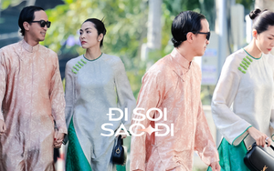 Tăng Thanh Hà nắm chặt tay Louis Nguyễn lộ diện tại đám cưới em gái, visual đỉnh như bìa tạp chí