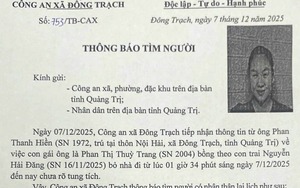 Mẹ trẻ bế con sơ sinh mất tích bí ẩn lúc rạng sáng ở Quảng Trị