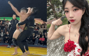 Choáng ngợp cảnh cô gái 2k2 Bắc Ninh nhấc bổng cả VĐV giành HCV SEA Games tại sới vật, cả làng vỗ tay rần rần