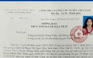 Tìm nữ sinh 14 tuổi tại Đồng Nai mất liên lạc với gia đình