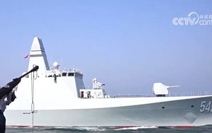 Tàu chiến tàng hình Type 054B của Trung Quốc tham gia tập trận sau 2 tháng biên chế