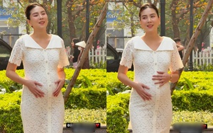 Mai Ngọc khoe bụng bầu vượt mặt, mang thai 8 tháng mà vẫn làm điều này khiến nhiều người nể