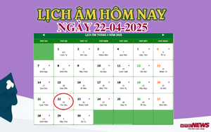 Lịch âm 22/4 - Âm lịch hôm nay 22/4 chính xác nhất - lịch vạn niên 22/4/2025